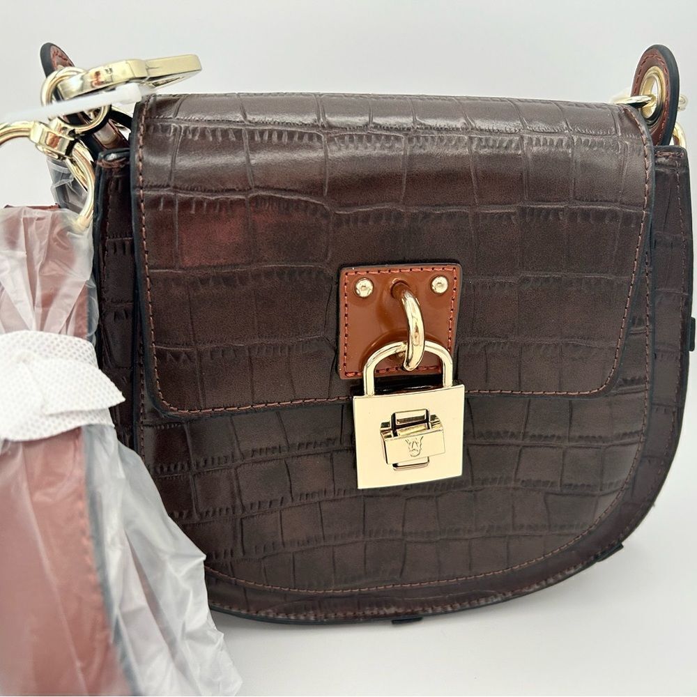 Steve Madden brown faux croc crossbody. New with tags!